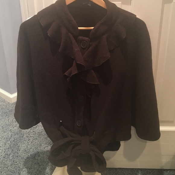 GAP brown cape w tie - Picture 2 of 7