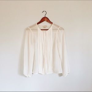 LOFT Cream sheer blouse