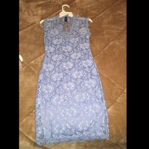 Blue sexy lace dress'