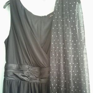 Black Elegance with jeweled sheer shawl