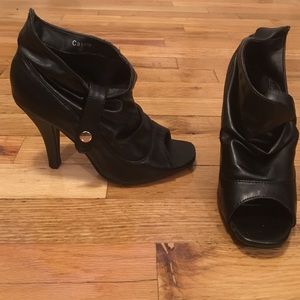 Open toe booties