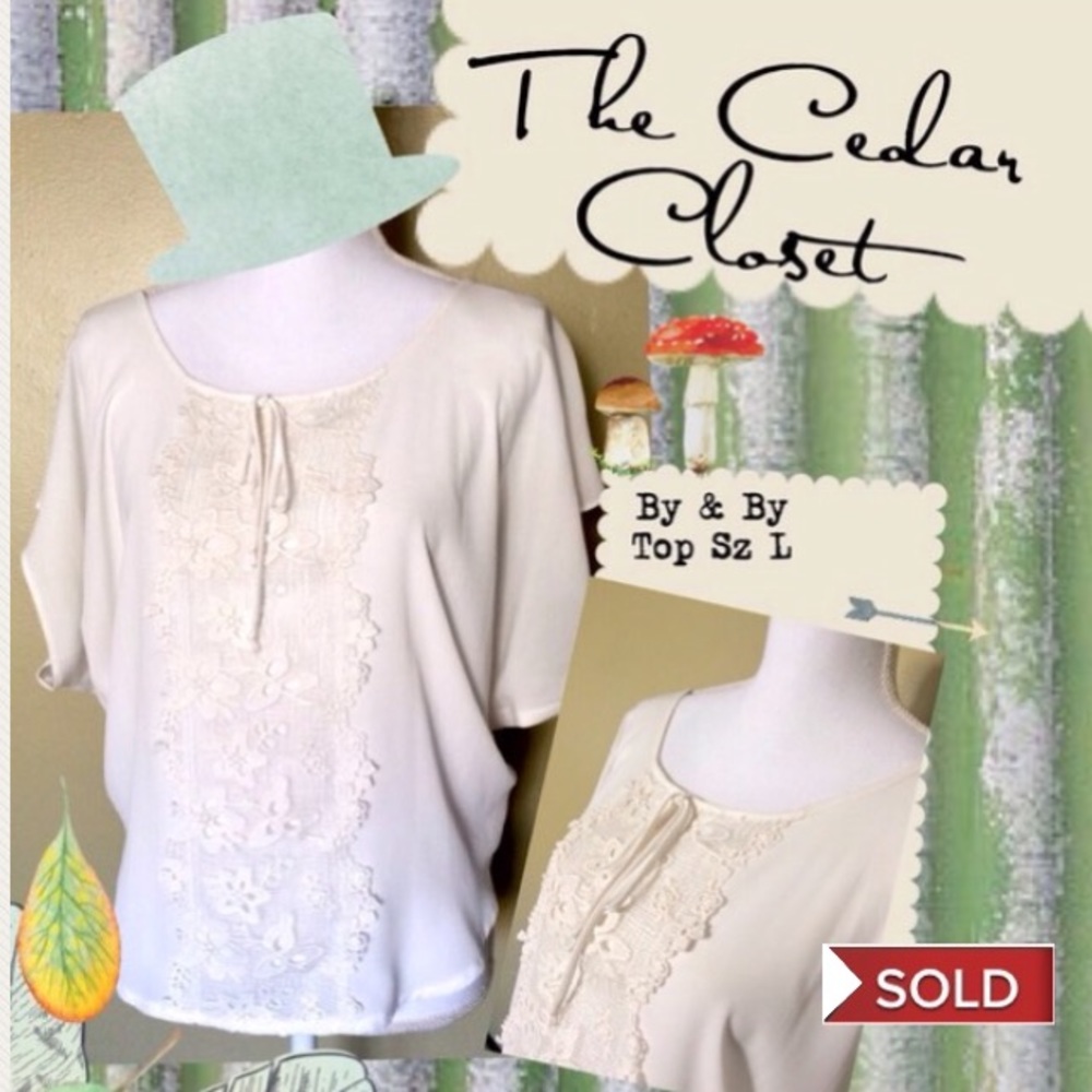 BY & BY Cream blouse size Large