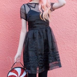 Black Dear Creatures Peter Pan Collar Dress