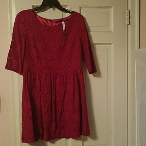 Kensie lace red dress