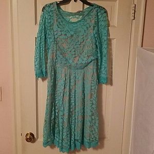 turquoise lace dress