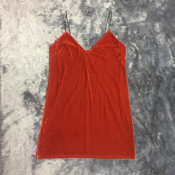 🚫Sold🚫Velvet Rust Dress - Picture 3 of 4