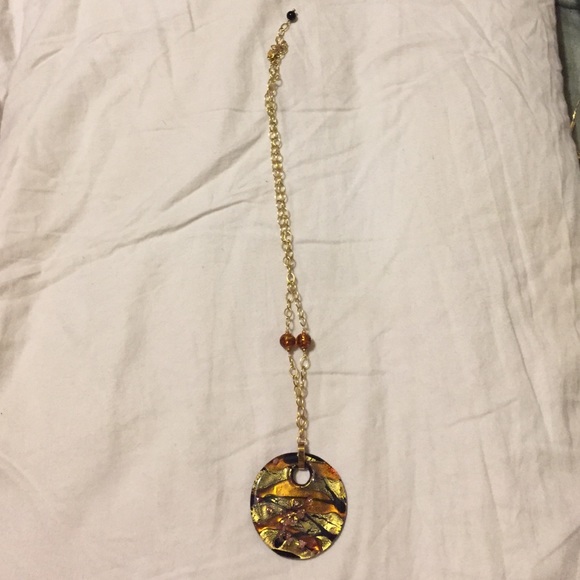 Gold and black necklace