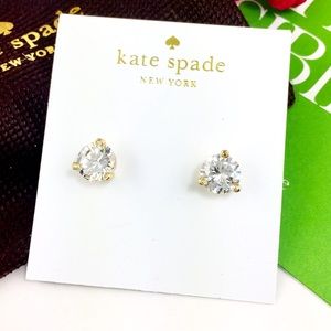 Kate spade rise and shine round earrings CZ clear