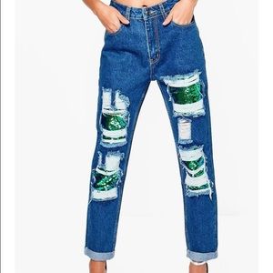 Sequin jeans