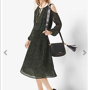 Michael Kors cold shoulder chiffon dress