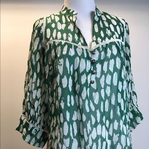 NYOT Dolan green silk blouse