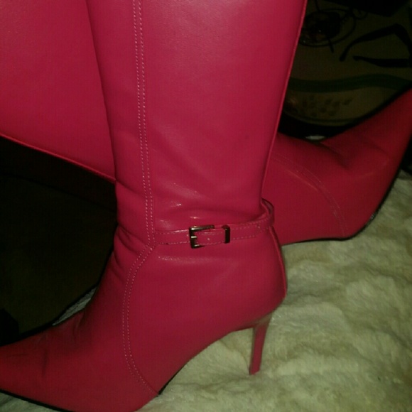 Hot pink calf boots size 7 and a half