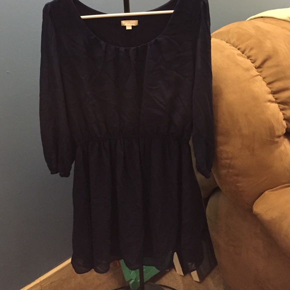 Blue dress.