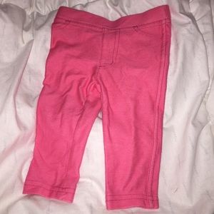 Carters baby girl 6 mo pink jean leggings stretchy