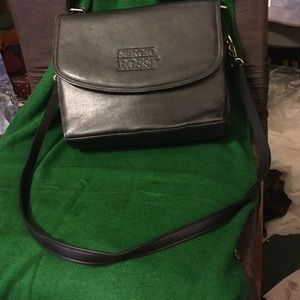 SERGIO ROSSI BLACK LEATHER BAG