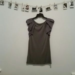 Ann Taylor Loft ruffled short sleeve shirt