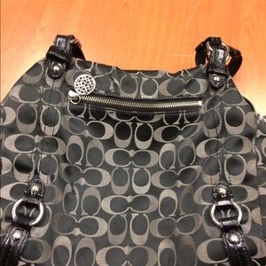 Coach black/gray handbag used