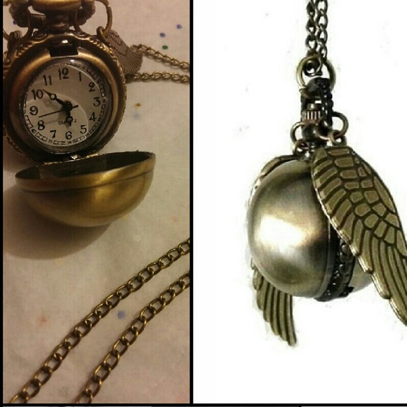 ๐HP๐Harry Potter Snitch Pocket Watch Necklace - Picture 2 of 5