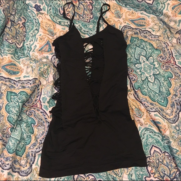 Black strappy tank top