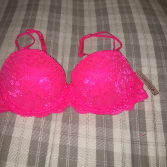 Neon Pink Lace Candies Bra size 36b