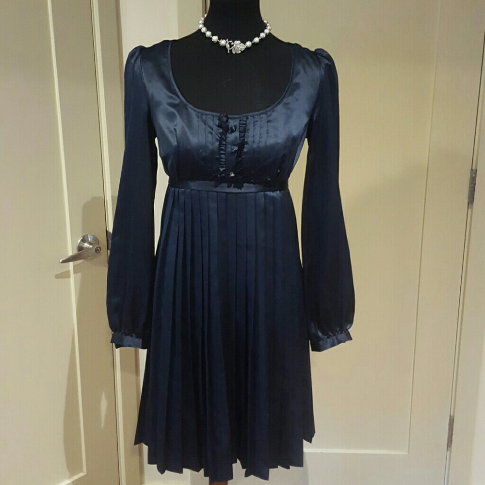 Blue Max and cleo satin pleated dress - Picture 1 of 3