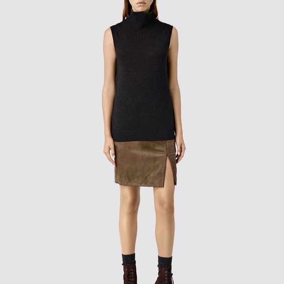 suede Laced Mia Skirt (goat leather)