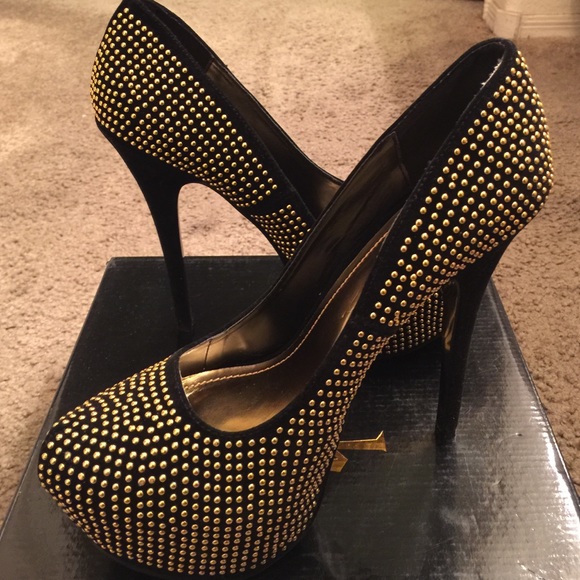 Gold studded Black heels (Gorgeous)