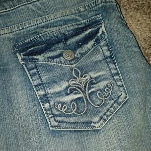 Light wash denim flare boot cut jeans