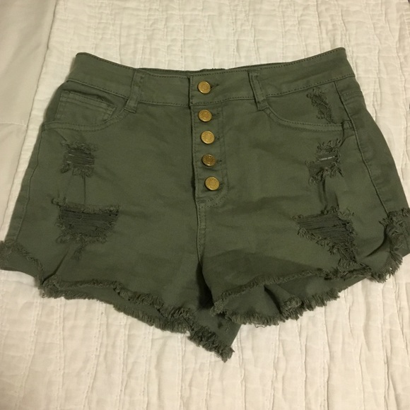 Army green shorts