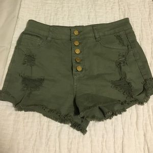 Army green shorts