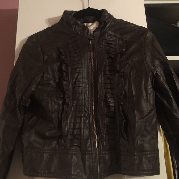 Arden B brown short biker jacket