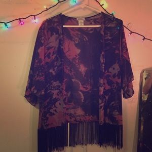 Fringe kimono