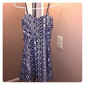 Tribal pattern black and white dress