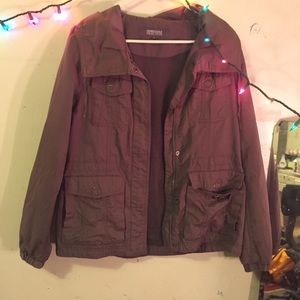 Grey-green toned windbreaker jacket