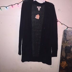 Long black cardigan