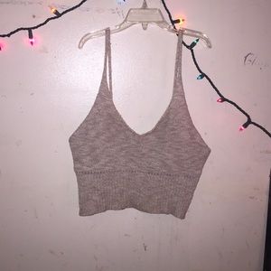 Nude knit crop top