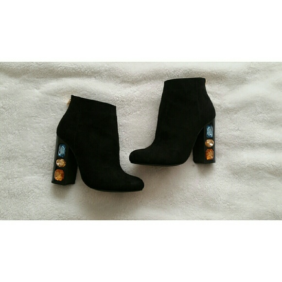 Shoes - Black jeweled booties. Brand new