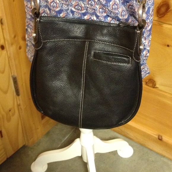 {B McKowsky}pebble leather black cross body bag purse stylish boho - Picture 2 of 3