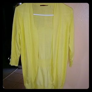 Yellow cardigan