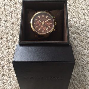 Michael Kors Tortoise Boyfriend Watch w/ Gold