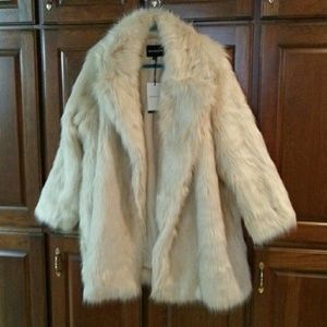 Plus size faux fur coat