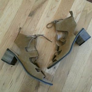 Suede lace-up sandals