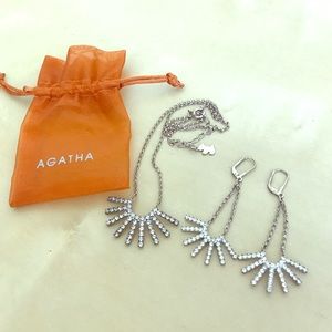 AGATHA Paris Silver Earrings and Necklace Set