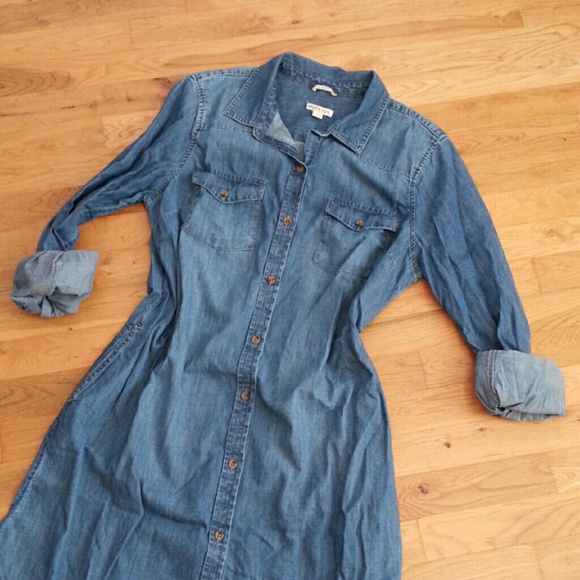 Chambray shirt dress