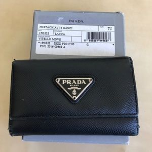 Prada Black Leather Keyholder