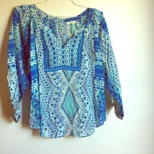NWT Kyla Seo. Patterned Tunic Blouse