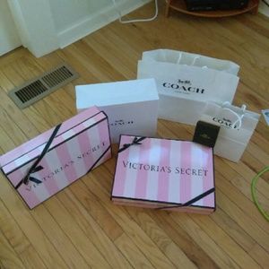Lot of shopping bags and gift boxes