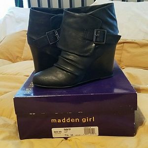 Black Madden Girl Wedge Booties