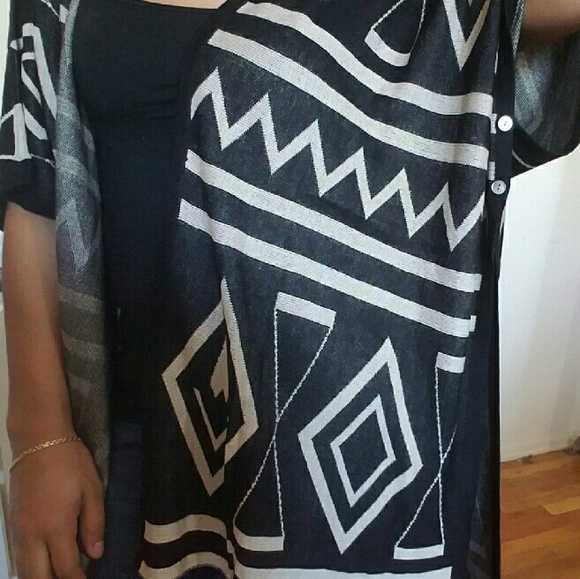 ❕LAST ONE BLACK CREAM PRINT CARDIGAN - Picture 3 of 3