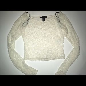 Women's Lace Long Sleeve Crop